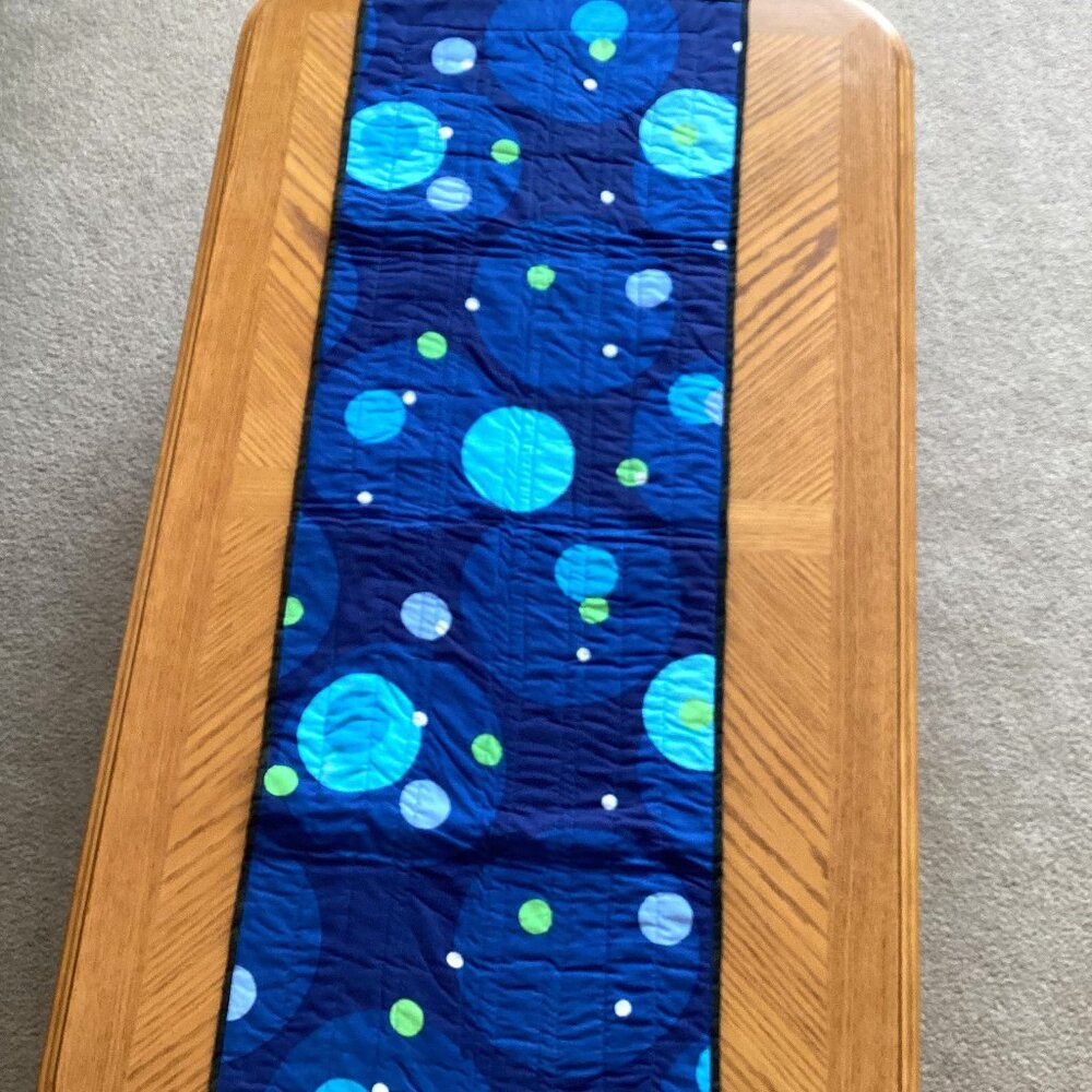 Handmade Rectangle Reversable Table Runner Topper Upcycled Jeans Table Linens - Picture 4 of 5